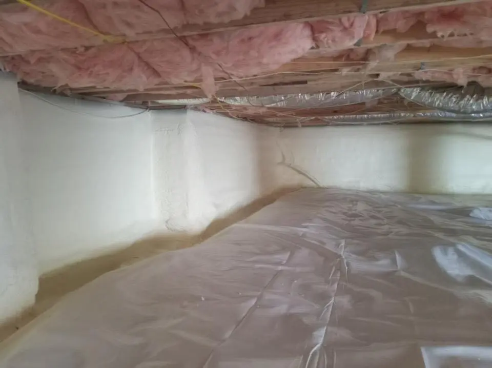 Crawl space encapsulation with closed-cell spray foam for Attic Insulation in Norristown